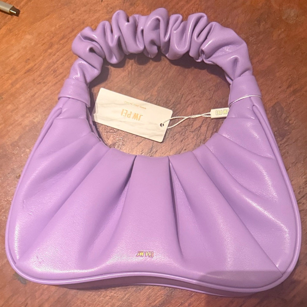 JW PEI Lilac Ruched Shoulder Bag